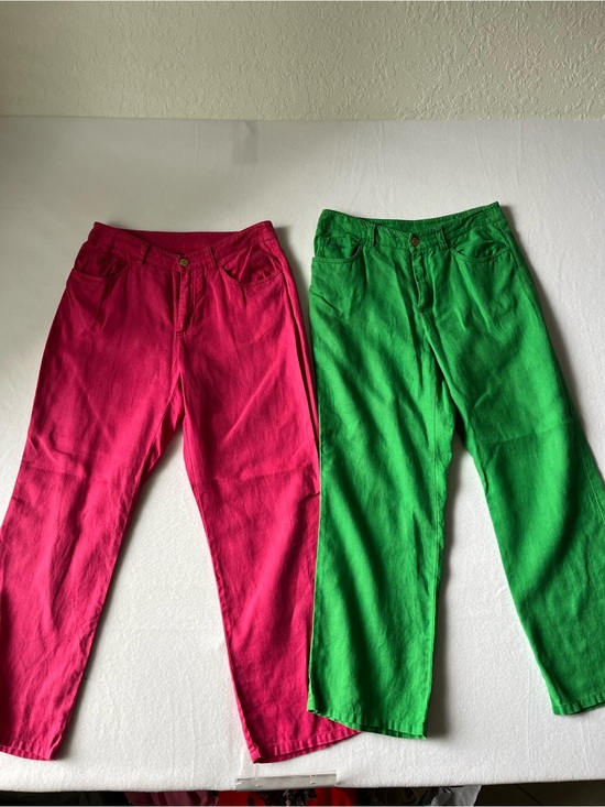 Ralph Lauren Denim - Ralph Lauren Pink and Green Linen Blend Jeans Bundle